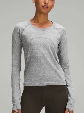 lululemon athletica Heather Gray Long-Sleeve Crew Top